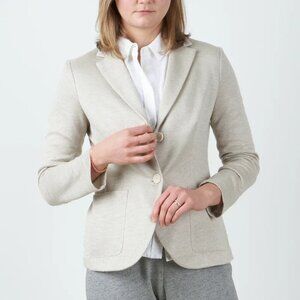 HARRIS WHARF LONDON Summery Stretch Waffle Cotton Cross Buttonhole Blazer IT 40